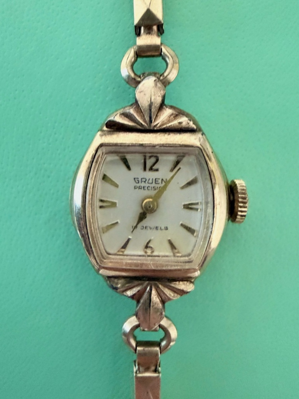 Vintage Gruen Gold Cocktail Watch - Mid Century Precision-Working 17 Jewels